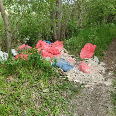 Bild vergr&ouml;&szlig;ern: Bauschutt am Weg nach der Marienm�hle verbotswidrig entsorgt