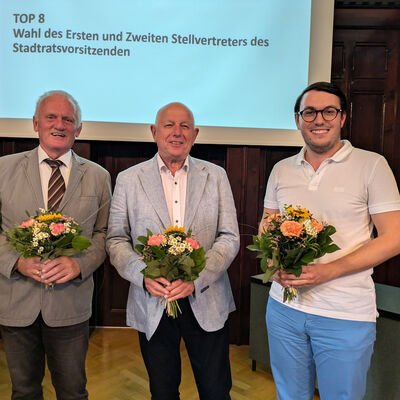 Bild vergr&ouml;&szlig;ern: Stadtratsvorsitz Johannes Drewitz Ekkart G�nter Maximilian Gludau