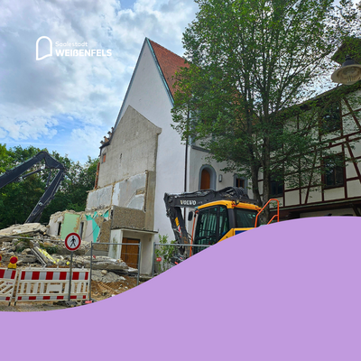 Bild vergr&ouml;&szlig;ern: Abriss Nebengeb&auml;ude Heinrich-Sch&uuml;tz-Haus