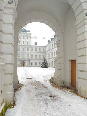 Bild vergr&ouml;&szlig;ern: Weihnachtsbaum im Hof von Schloss Neu-Augustusburg &copy; Stadt Wei&szlig;enfels