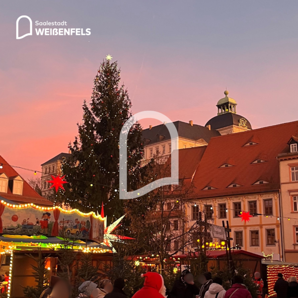 Weihnachtsbaum auf Weihnachtsmarkt